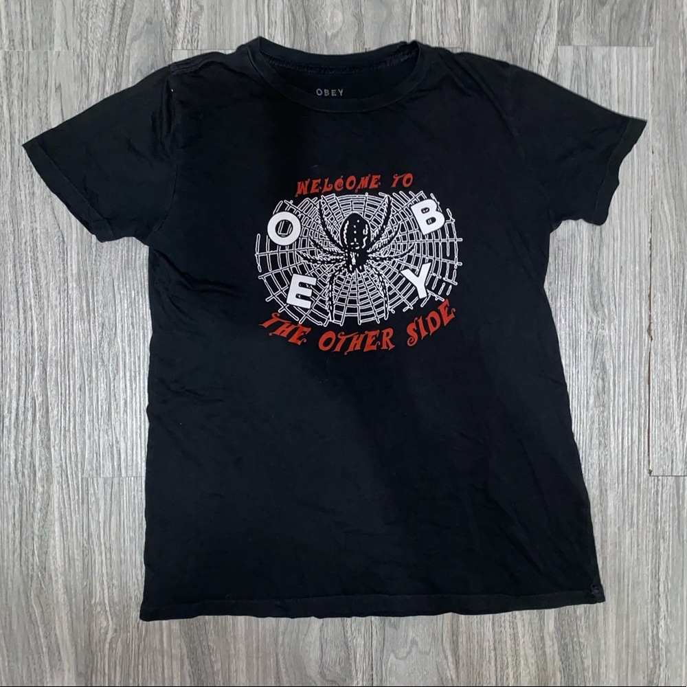 Woman’s Obey Welcome To The Other Side Crop Top